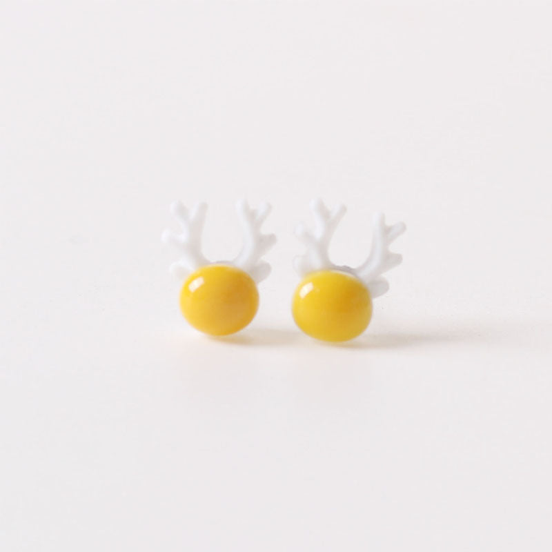 Small Female Deer Head Ear Sweet Earrings