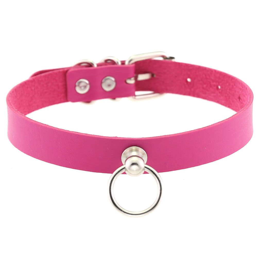Soft Simple Circle Neckband Punk Gothic Leather Collar