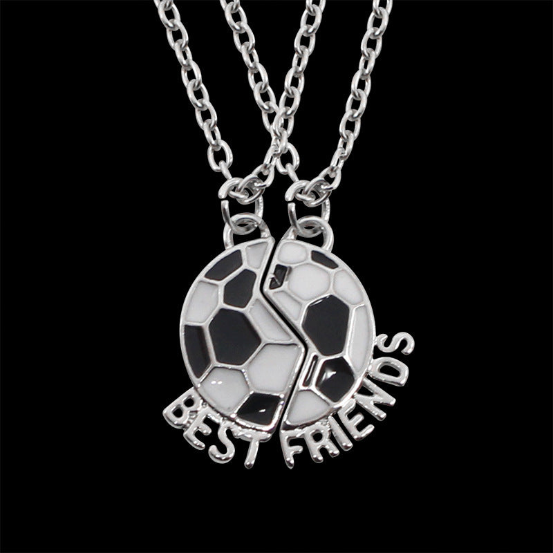 Good Friend Female Stitching Letter Diamond Heart Necklaces
