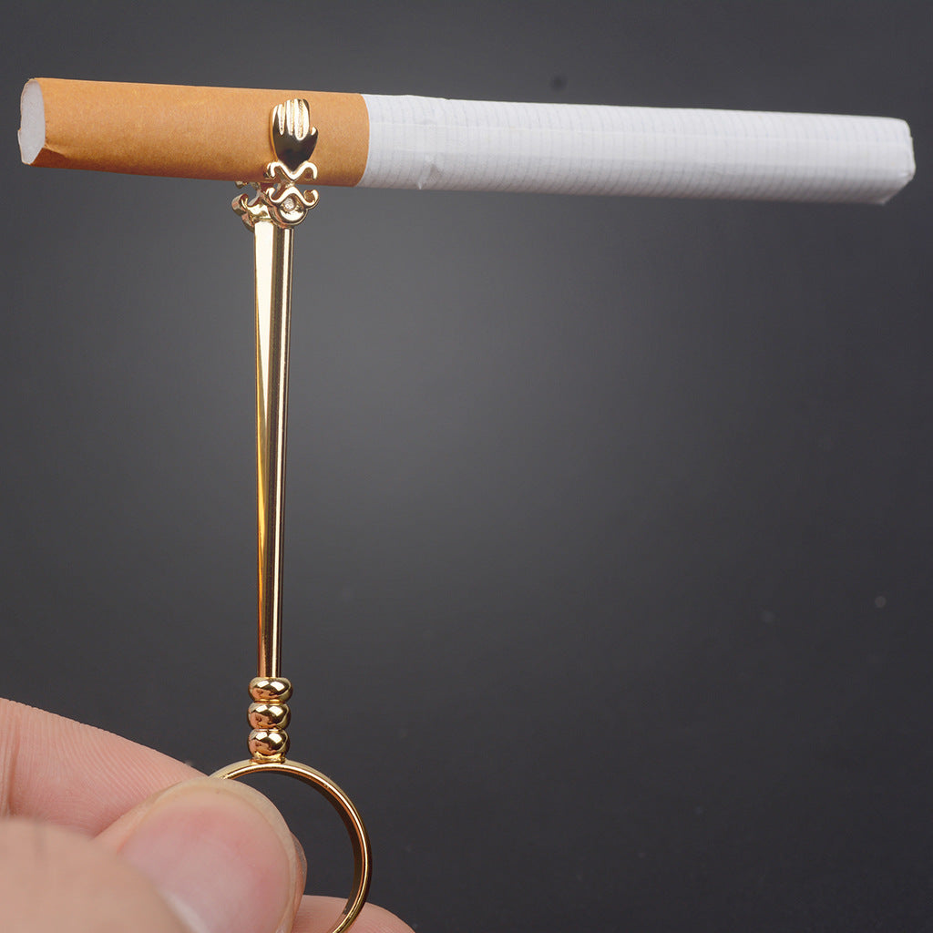 Women's & Men's Green Smoking Smoked Yellow Cigarette Holder Rings