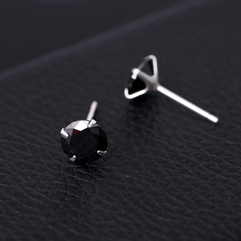 Women's & Men's Sier With Diamonds Round Square Colorful Earrings