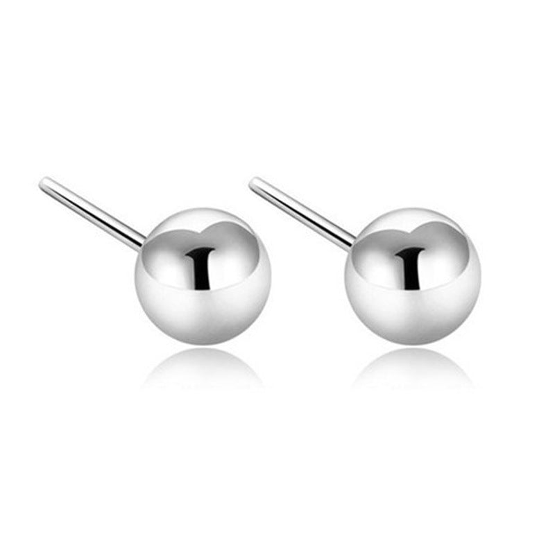 Women's Korean Sterling Sier Mini Round Beads Earrings