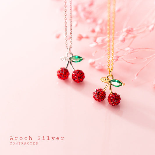 Love Lodge Sier Fresh Sweet Cherry Mori Necklaces