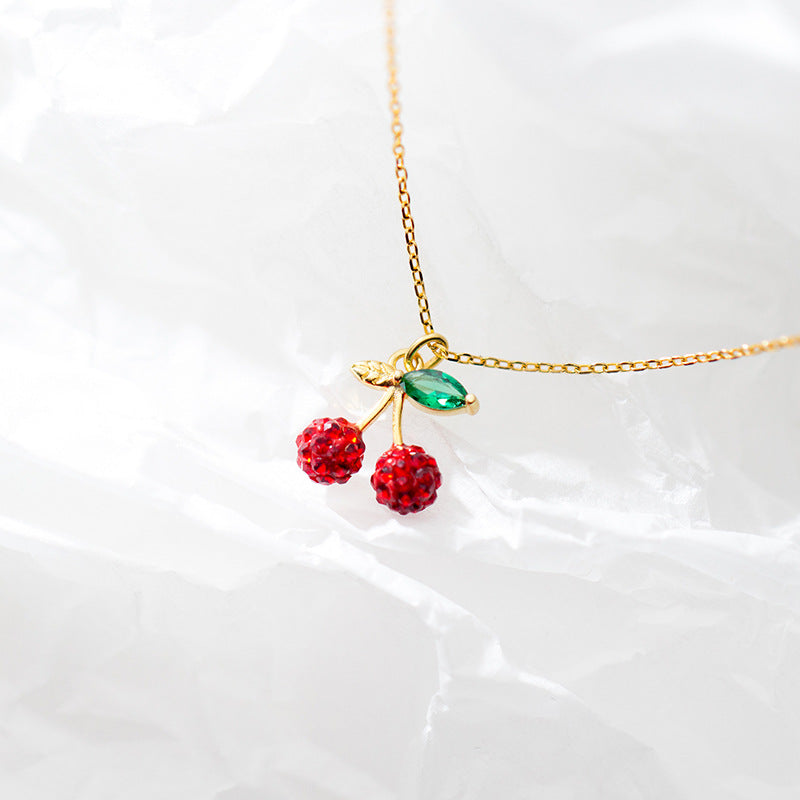 Love Lodge Sier Fresh Sweet Cherry Mori Necklaces