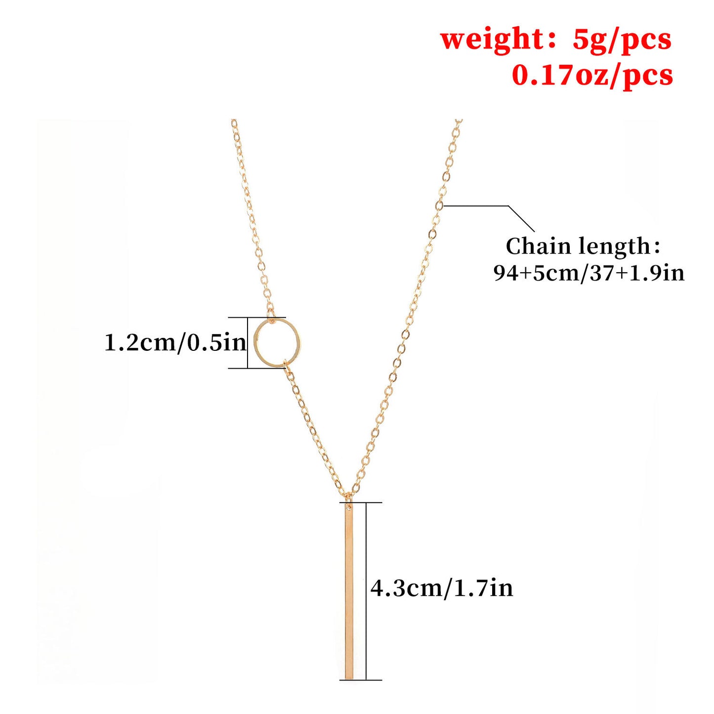 Ornament Simple Fashion Double Metal Circle Necklaces