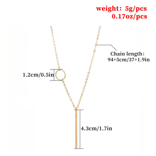Ornament Simple Fashion Double Metal Circle Necklaces