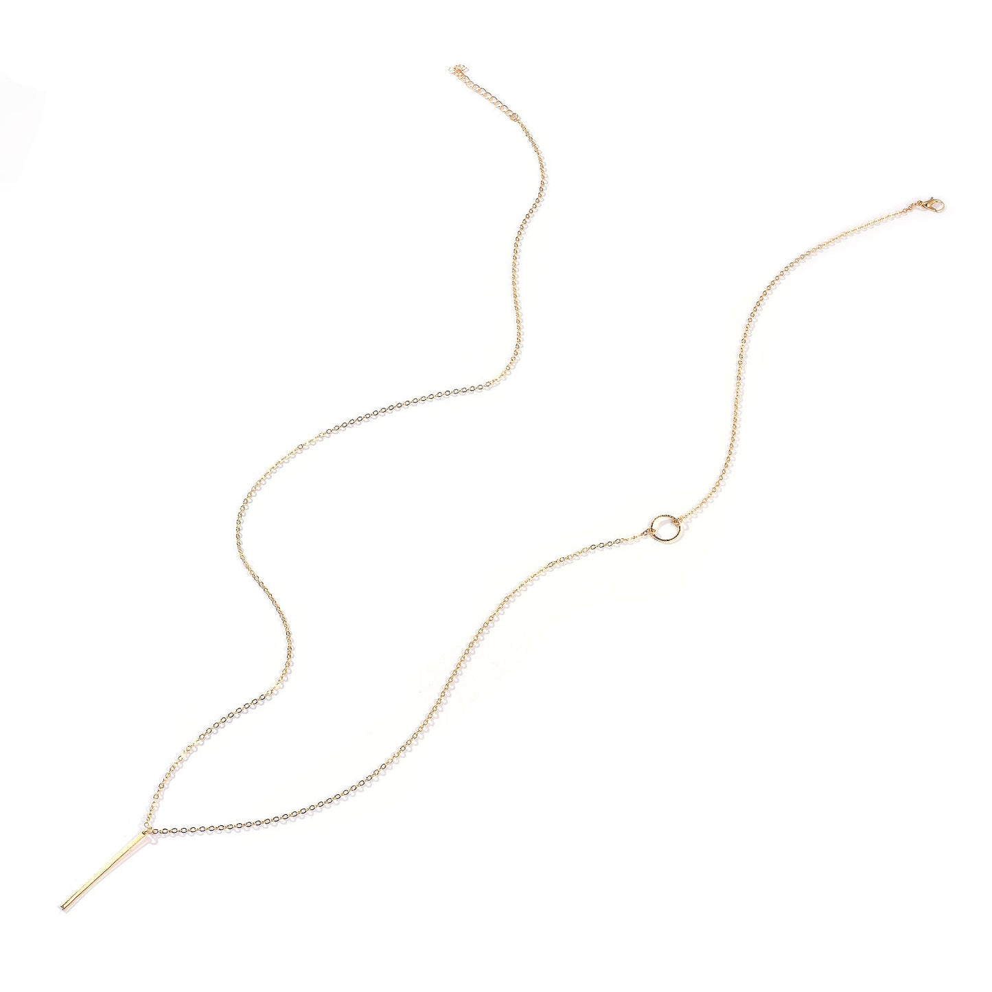 Ornament Simple Fashion Double Metal Circle Necklaces