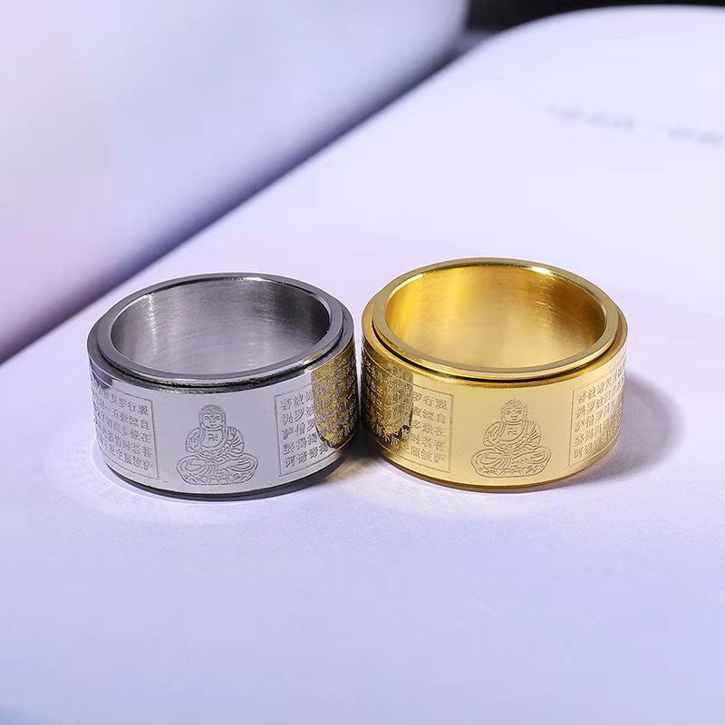 Men's Patron Saints Titanium Steel Rotatable Stainless Rings