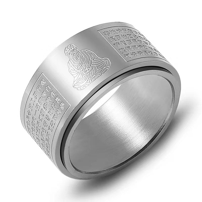 Men's Patron Saints Titanium Steel Rotatable Stainless Rings