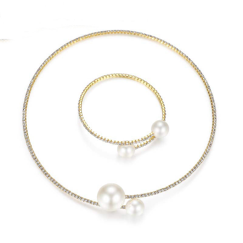 Sier Plated Pearl Circle Korean Style Fresh Neck Collar