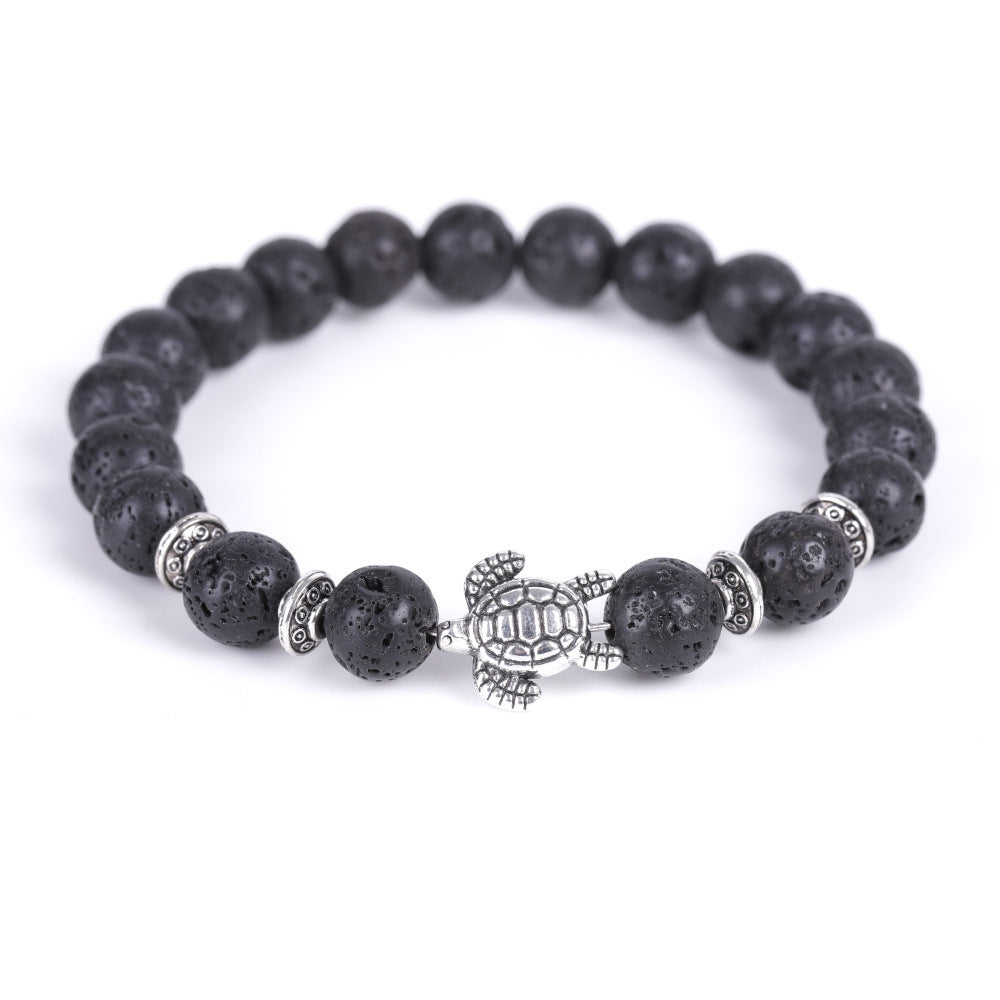 Electroplated Turtle Map Stone India Agate Bracelets