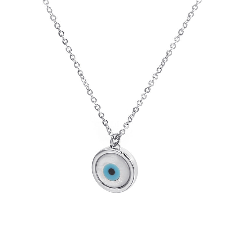 Women's Real Gold Ornament Devil's Eye Trend Necklaces