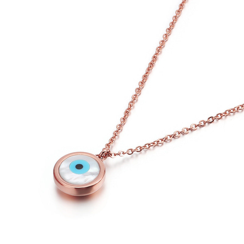 Women's Real Gold Ornament Devil's Eye Trend Necklaces