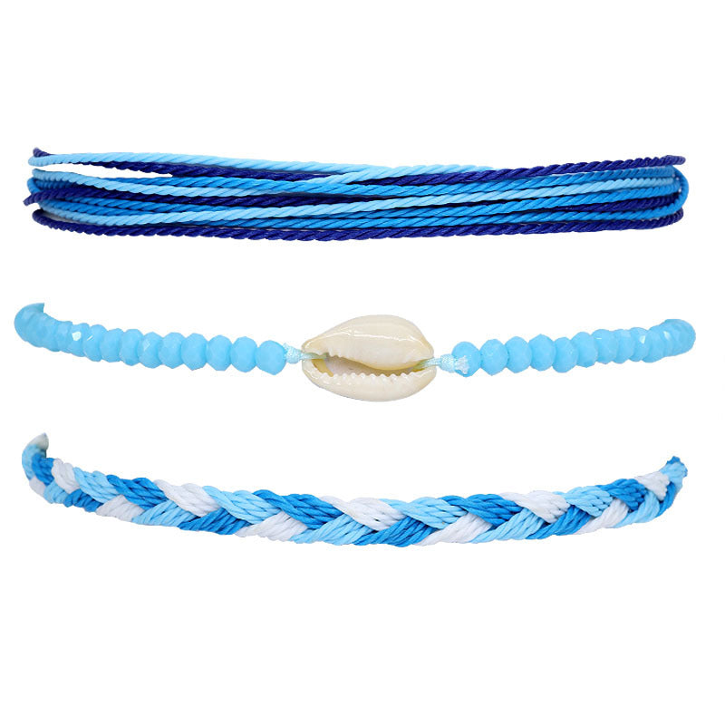 Waterproof Wax Line Shell Beaded Hand Bracelets