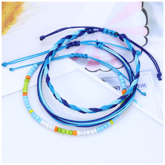 Waterproof Wax Line Shell Beaded Hand Bracelets