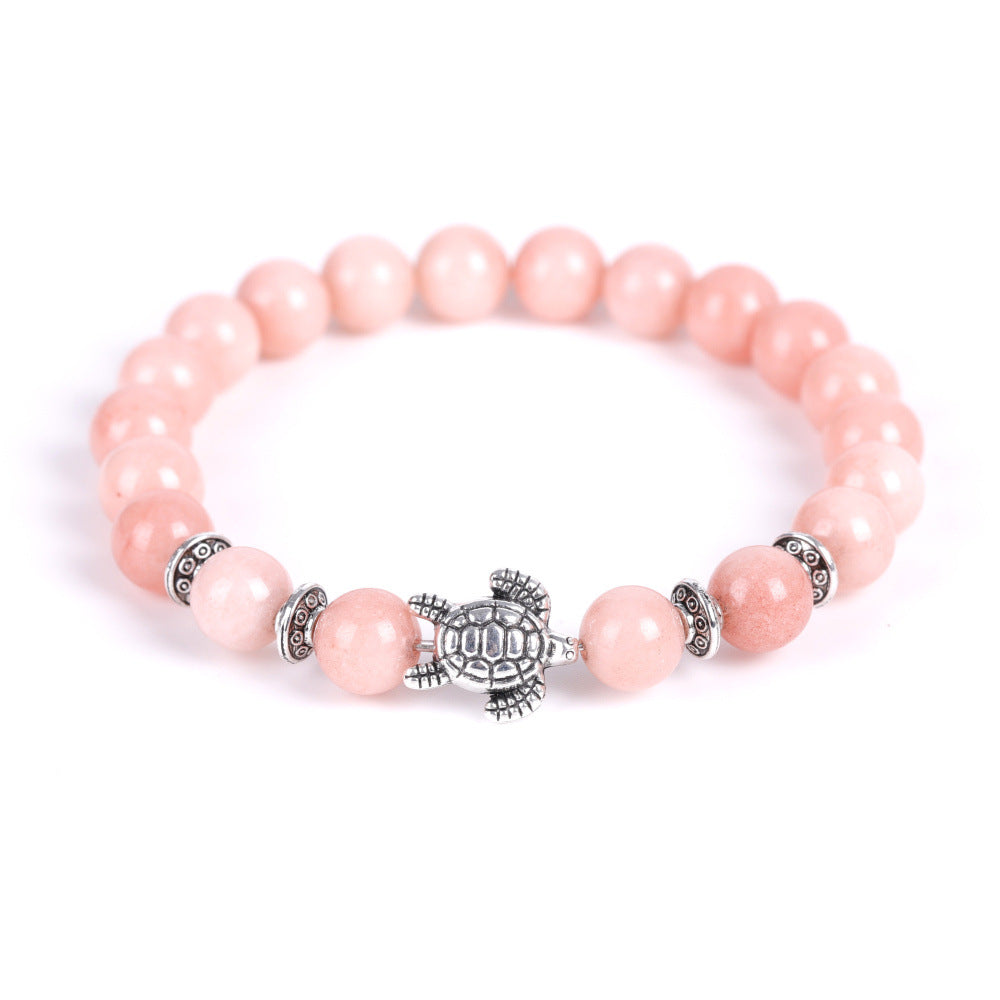Electroplated Turtle Map Stone India Agate Bracelets