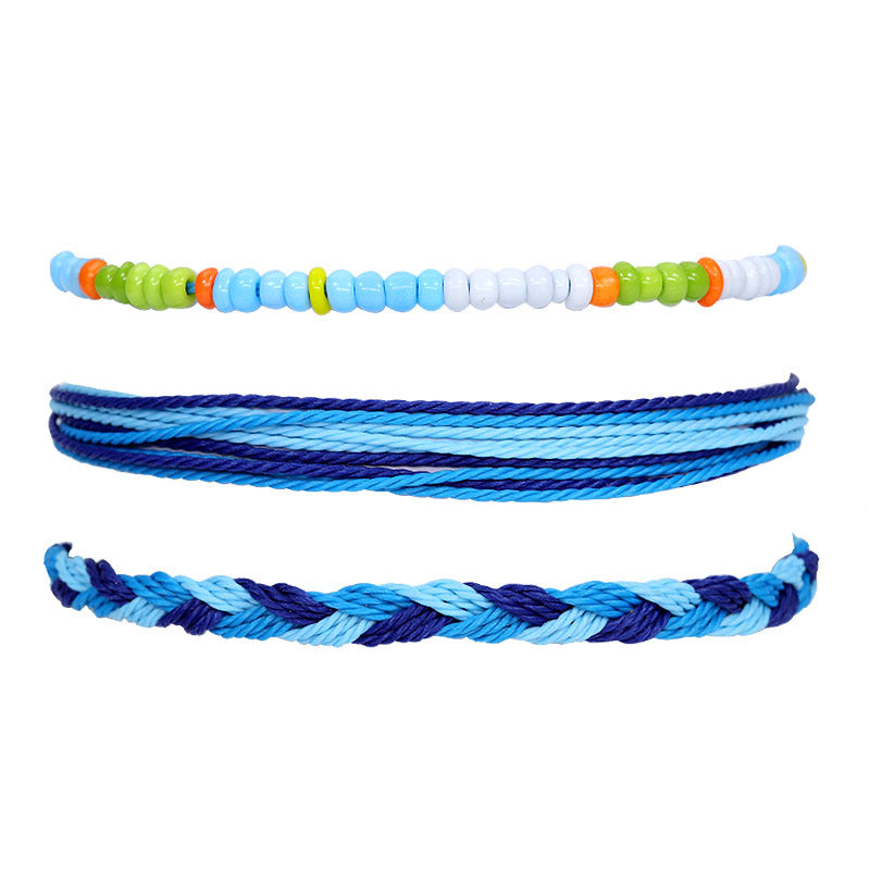 Waterproof Wax Line Shell Beaded Hand Bracelets