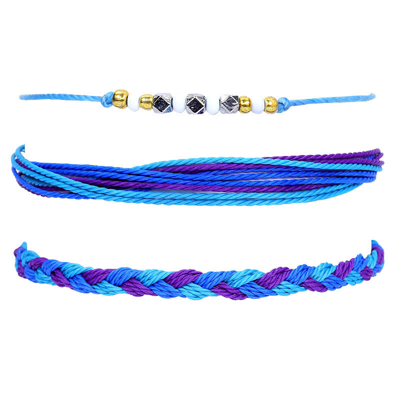 Waterproof Wax Line Shell Beaded Hand Bracelets