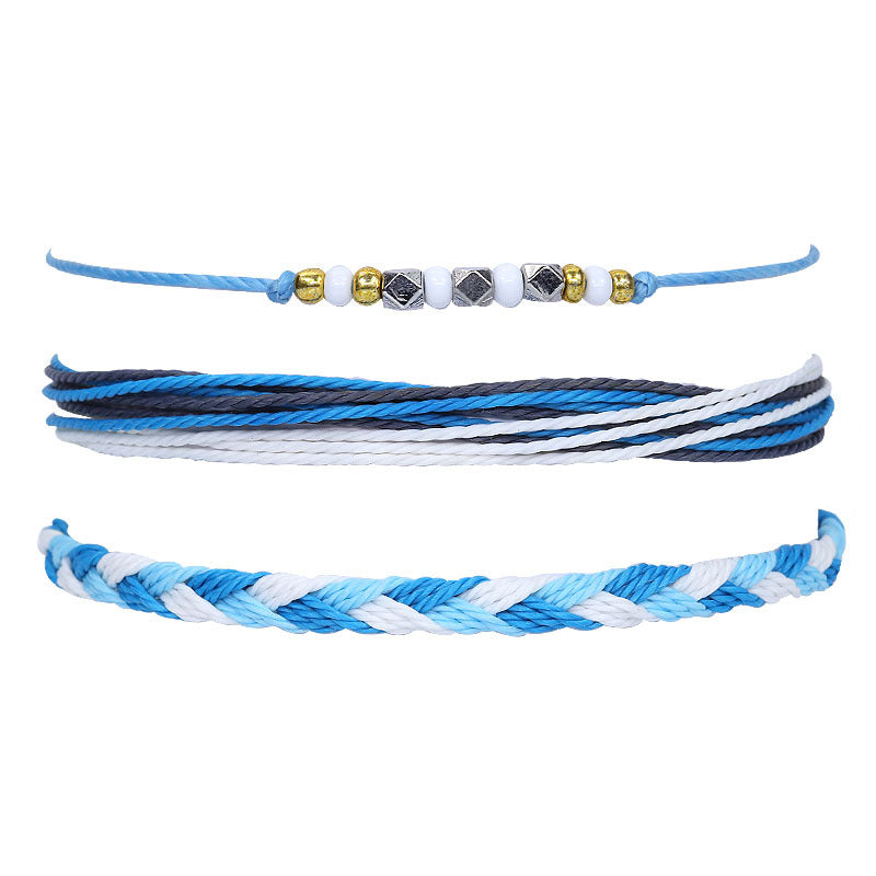 Waterproof Wax Line Shell Beaded Hand Bracelets