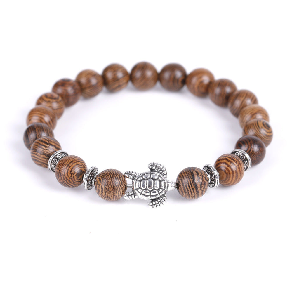 Electroplated Turtle Map Stone India Agate Bracelets