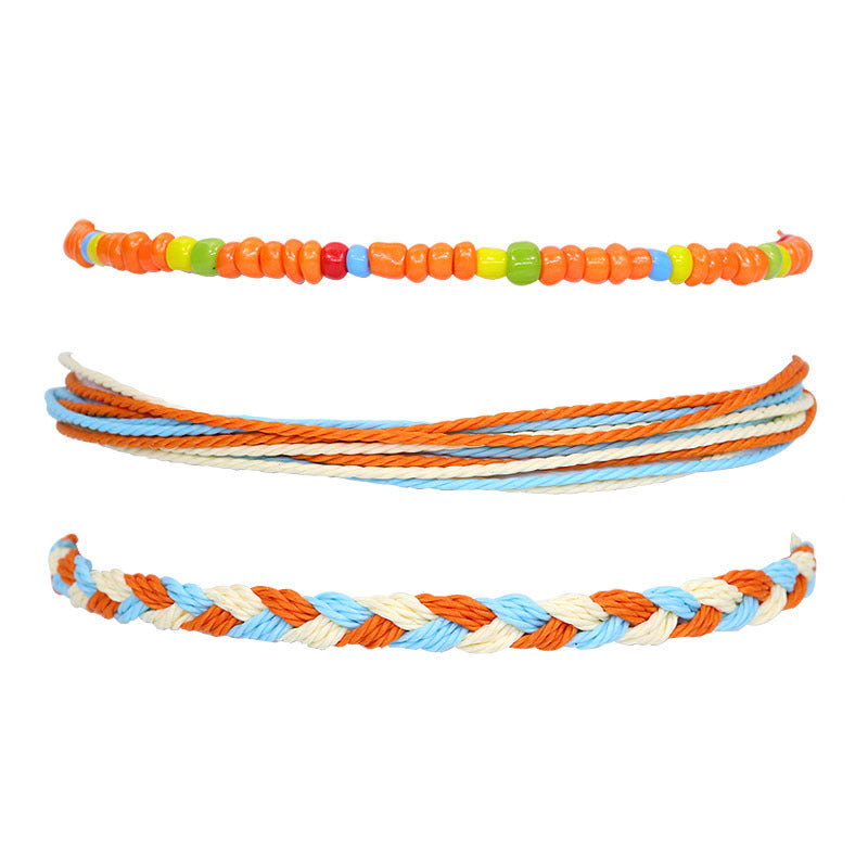 Waterproof Wax Line Shell Beaded Hand Bracelets