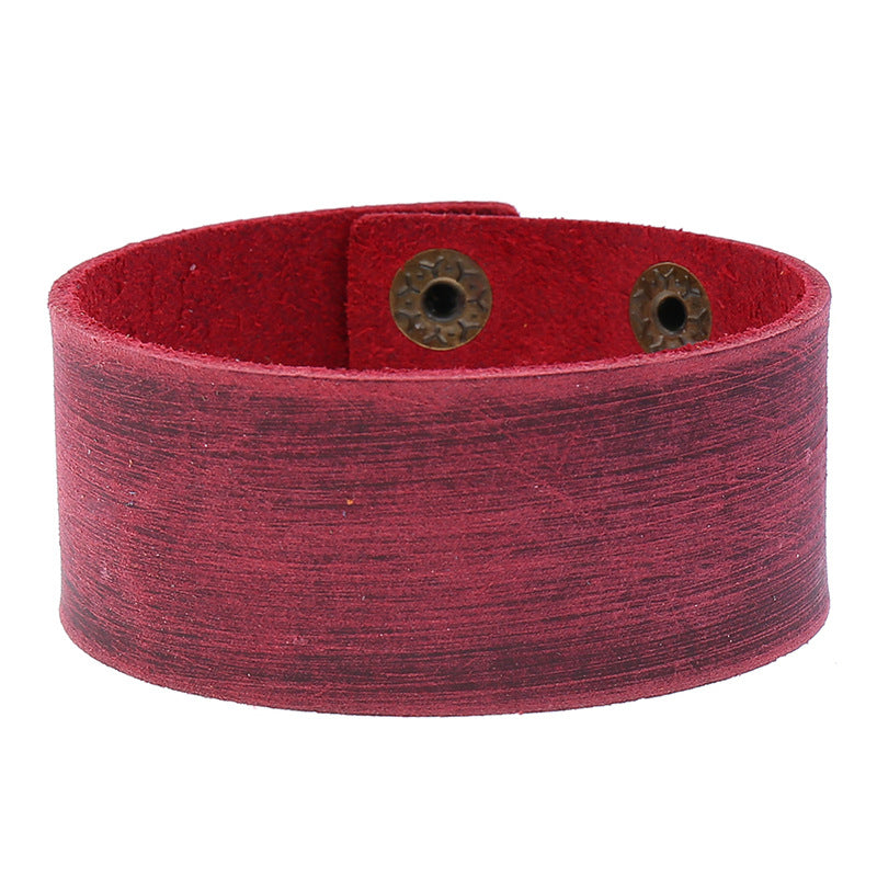Men's Simple Retro Light Board Cattle Leather Bracelet