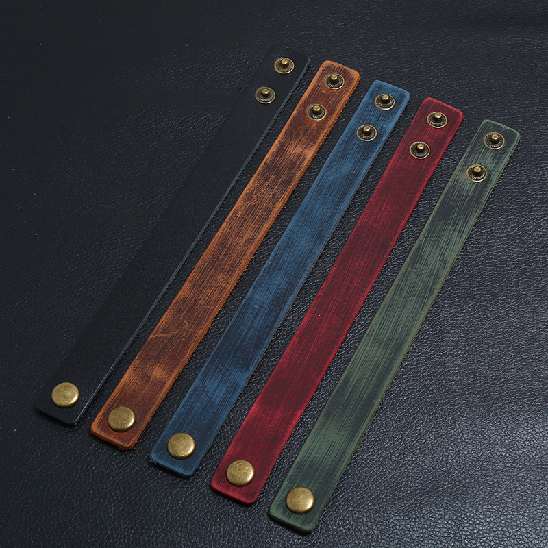 Punk Simple Retro Cattle Leather Ornament Bracelets