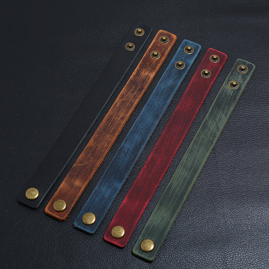 Punk Simple Retro Cattle Leather Ornament Bracelets