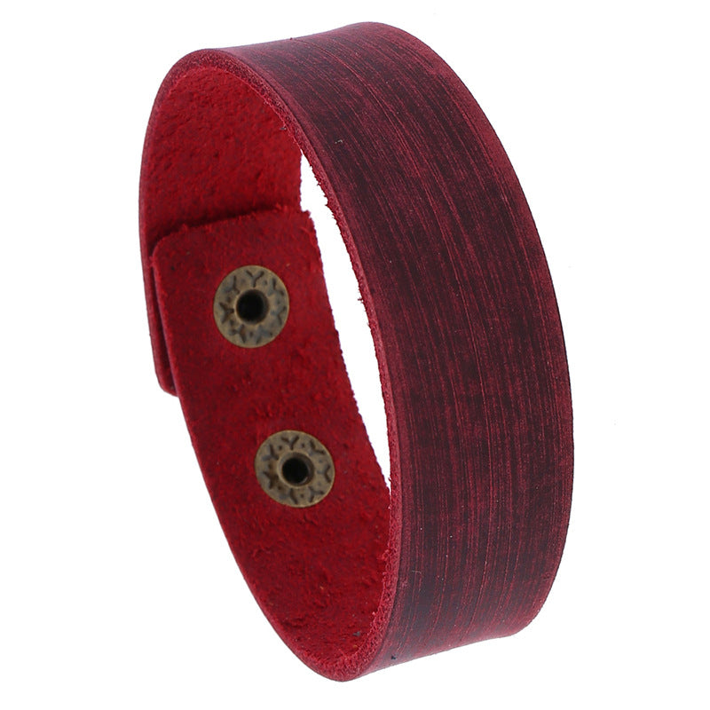 Punk Simple Retro Cattle Leather Ornament Bracelets