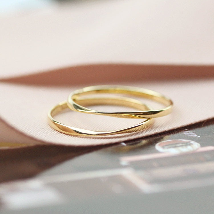 Gold Plated Mobius Strip Fresh Minimalist Rings