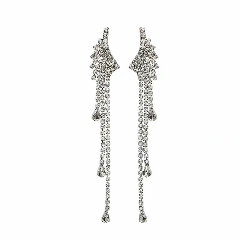 Sier Needle Country Long Tassel Fashion Earrings