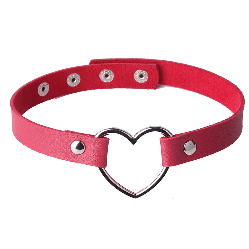Women's Soft Large Peach Heart-shaped Neck Band Necklaces