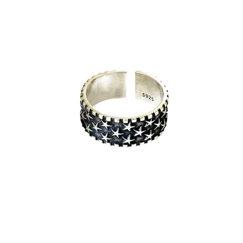 Women's Retro Personalized Five-pointed Star Hip Hop Ring