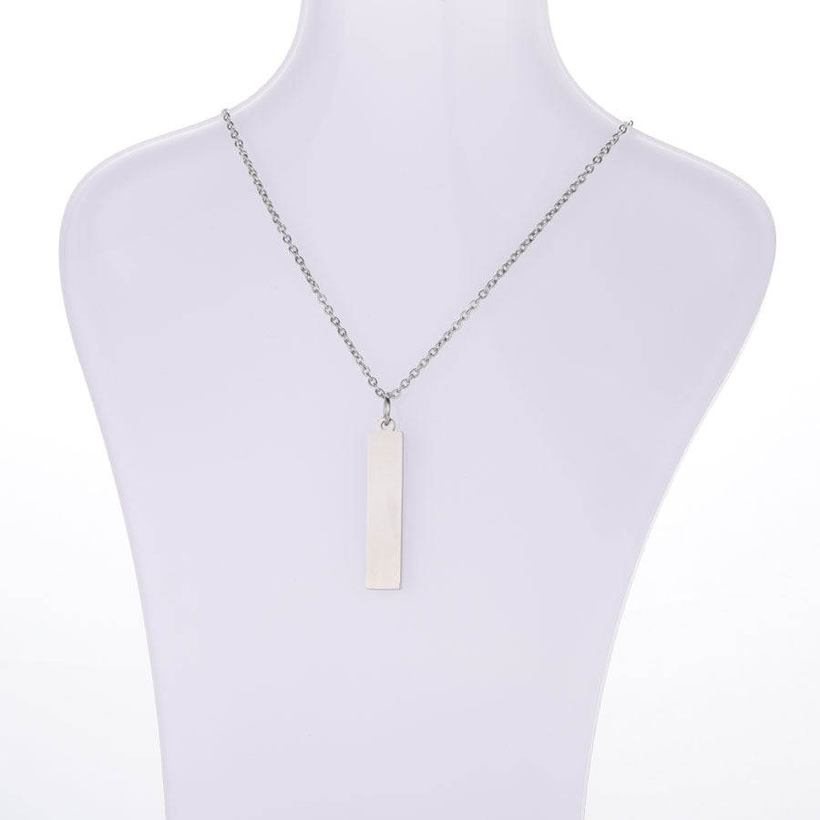 Steel Long Simple Personality Geometry Rectangle Glossy Pendants
