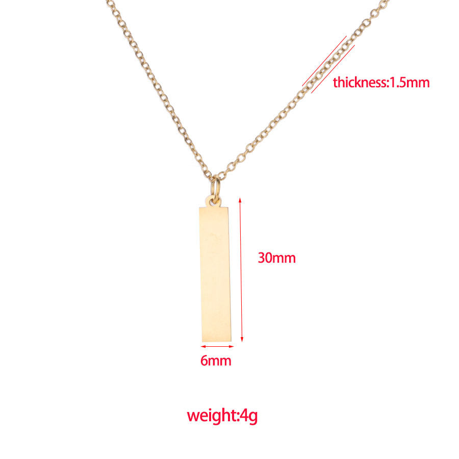 Steel Long Simple Personality Geometry Rectangle Glossy Pendants
