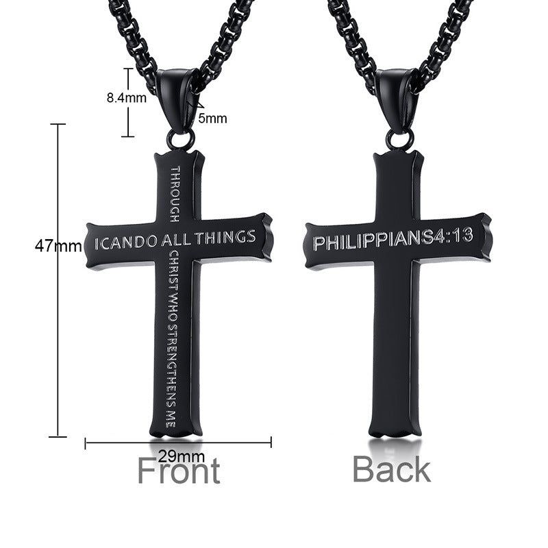 Men's Fashion Cross Personalized Scripture Ornament Letter Necklaces