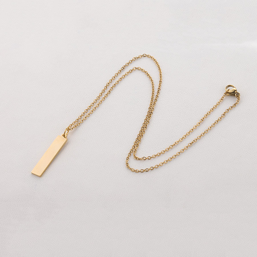 Steel Long Simple Personality Geometry Rectangle Glossy Pendants