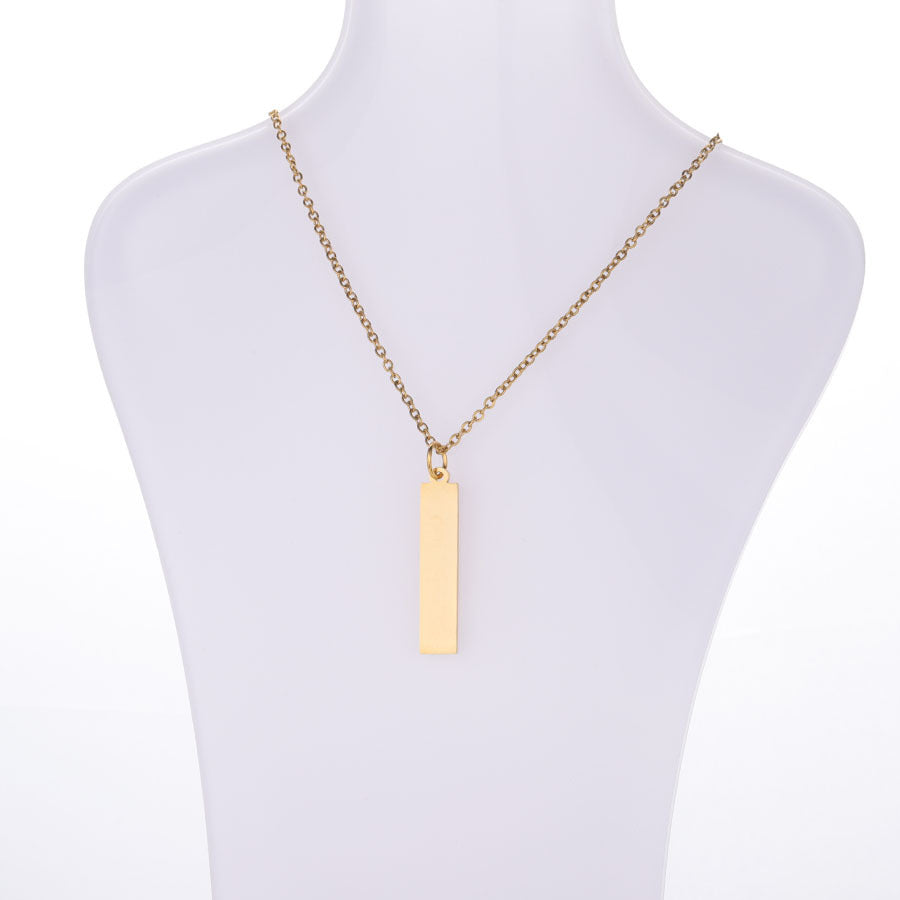 Steel Long Simple Personality Geometry Rectangle Glossy Pendants