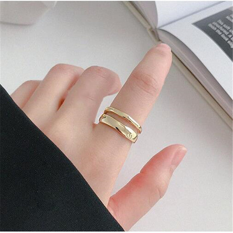 Korean Style Fashion Fresh Irregular Glossy Wave Rings