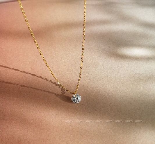 Women's Single Zircon Flash Fine Clavicle Chain Necklaces