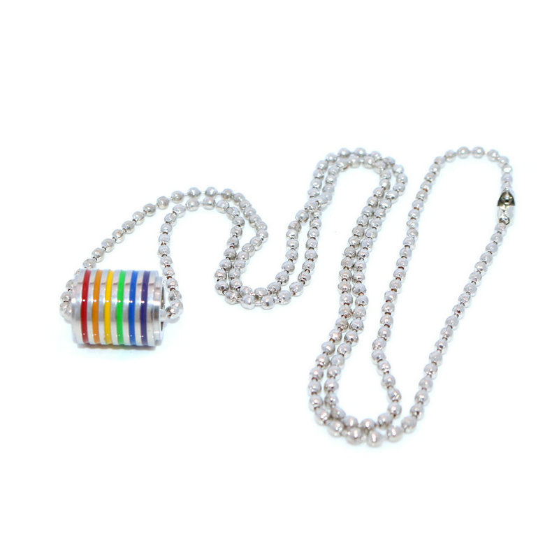 Women's & Men's Stainless Steel Color Epoxy Cylindrical Accessories Necklaces