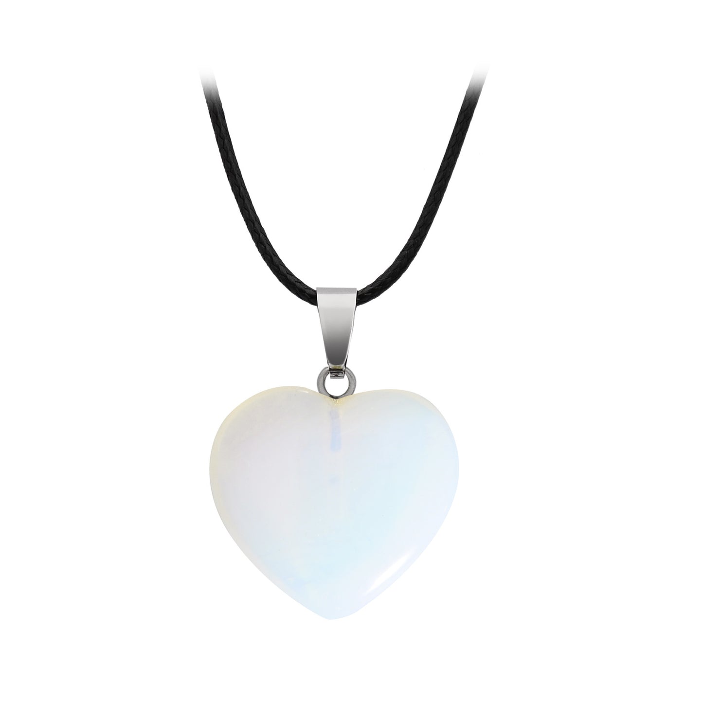 Natural Stone Hand Carved Heart-shaped Rough Necklaces
