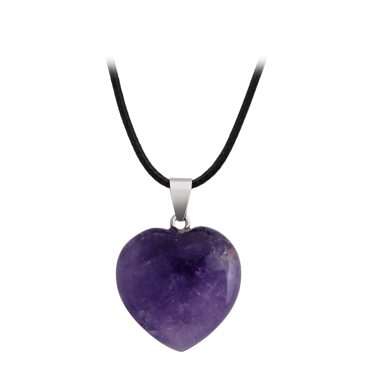Natural Stone Hand Carved Heart-shaped Rough Necklaces