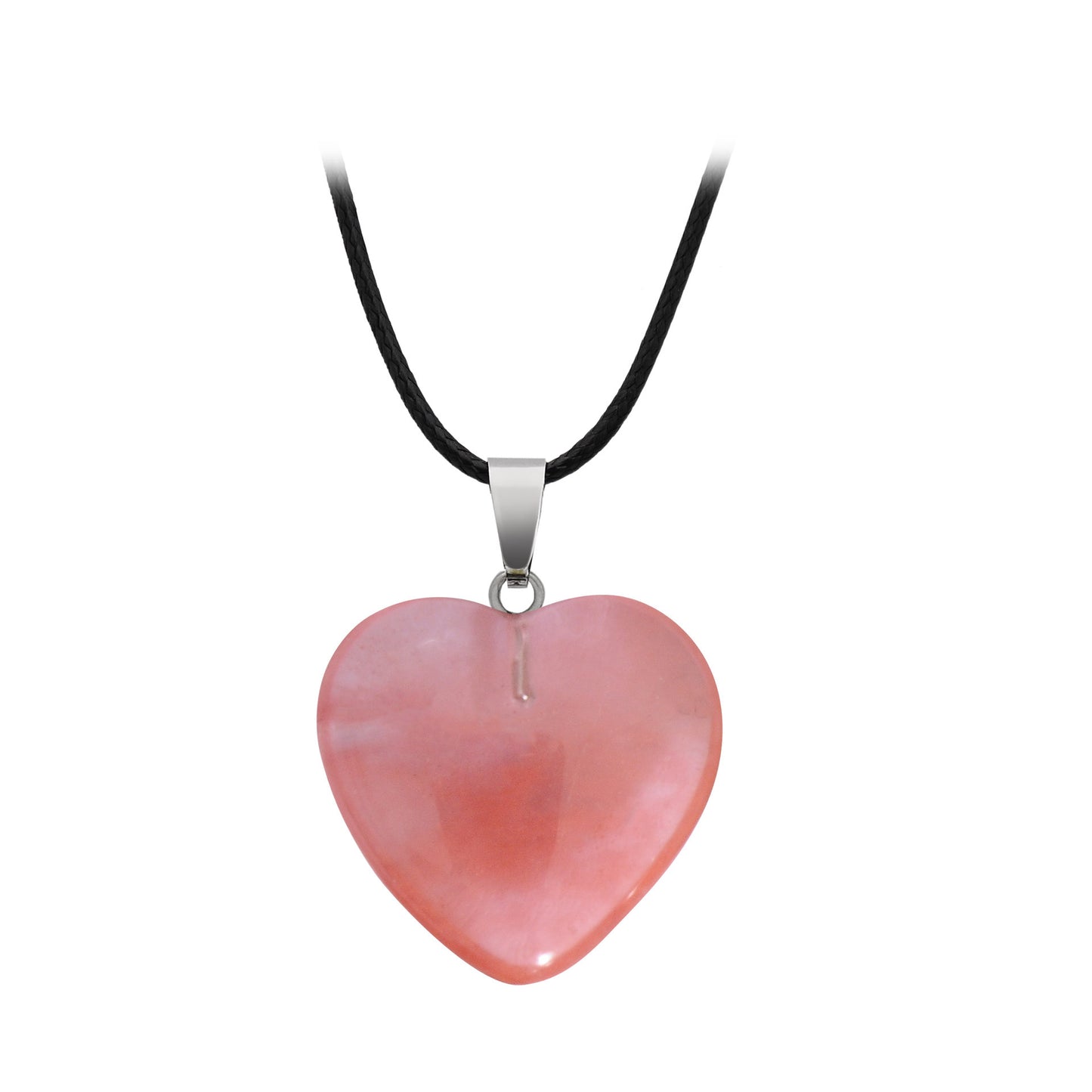 Natural Stone Hand Carved Heart-shaped Rough Necklaces