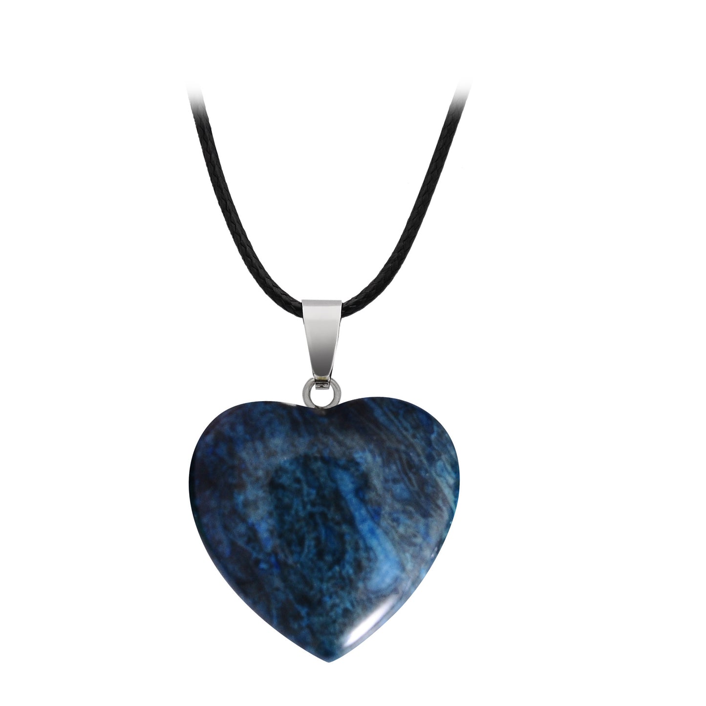 Natural Stone Hand Carved Heart-shaped Rough Necklaces