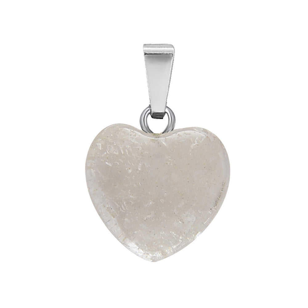 Natural Stone Hand Carved Heart-shaped Rough Necklaces