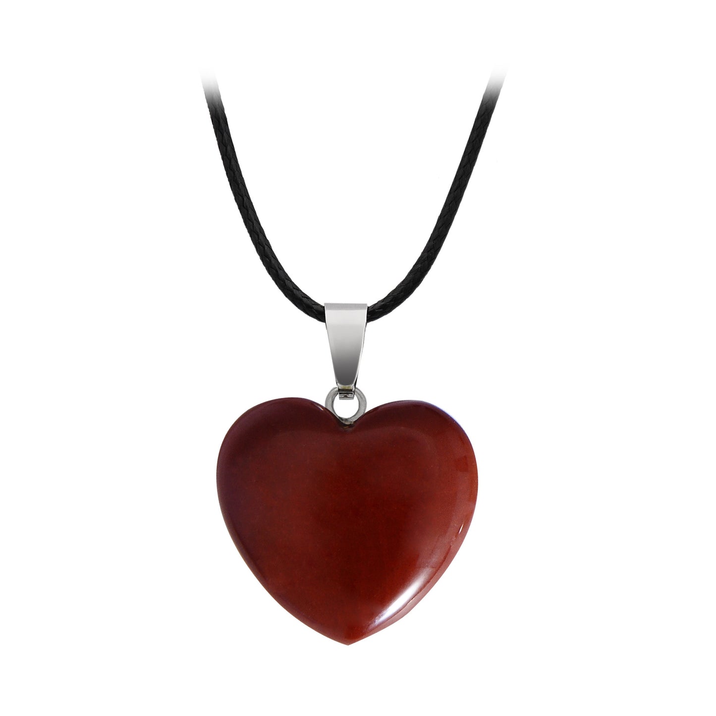 Natural Stone Hand Carved Heart-shaped Rough Necklaces