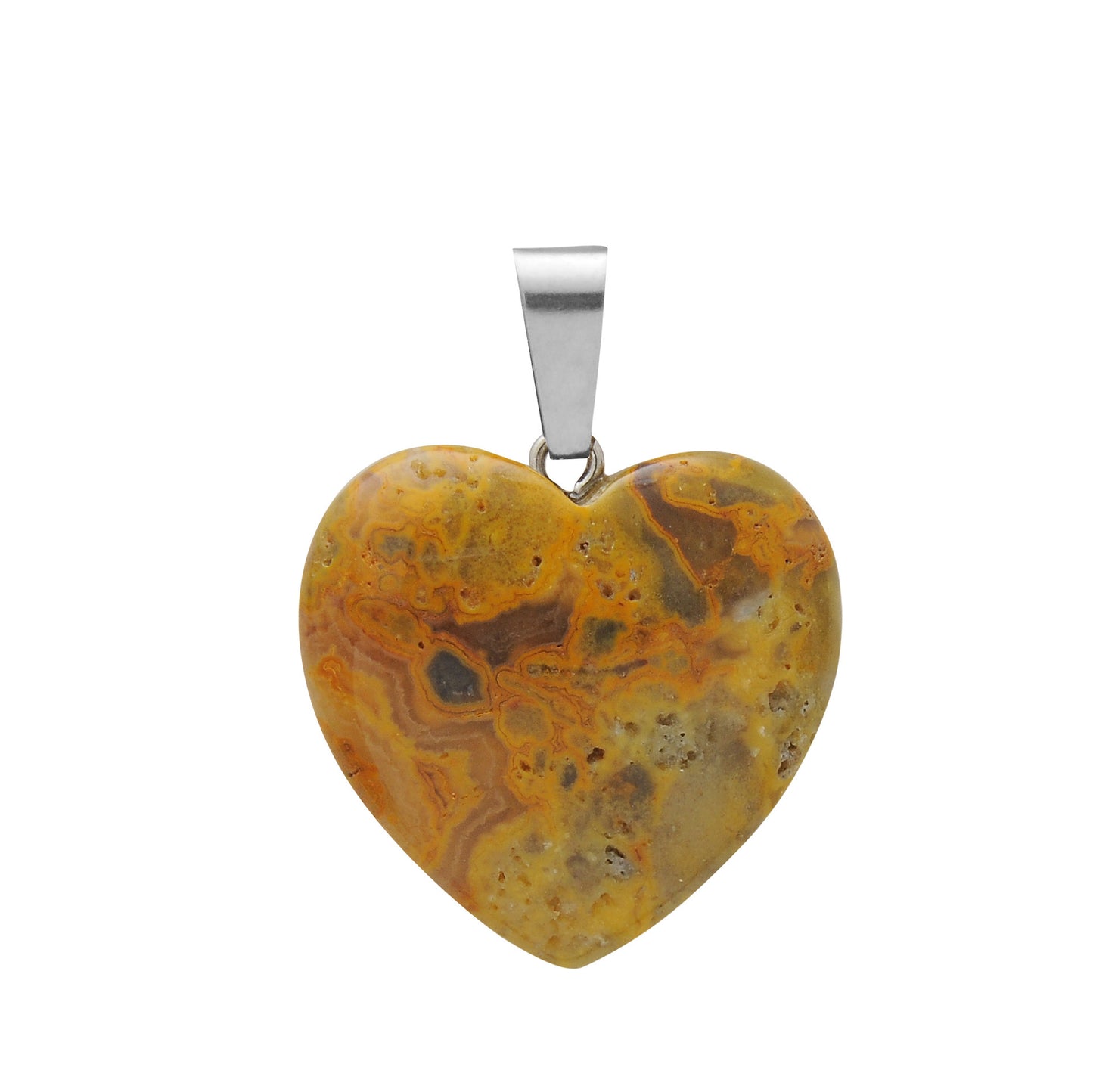Natural Stone Hand Carved Heart-shaped Rough Necklaces