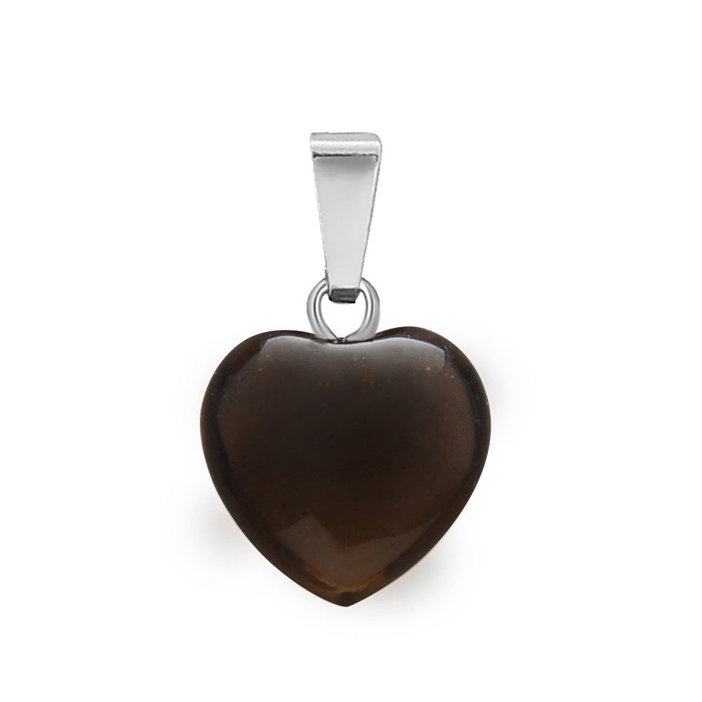 Natural Stone Hand Carved Heart-shaped Rough Necklaces