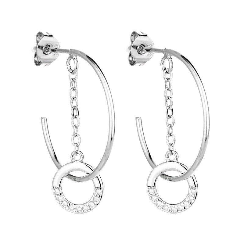 Style Yoo Female Korean Refined Rhinestone Shaped Earrings